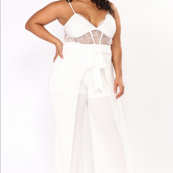 Fashion Nova Pants - Fashion Nova Love Exchange Jumpsuit - White